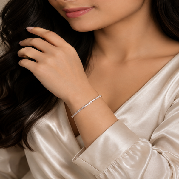 Rose Gold Crystal Tennis Bracelet