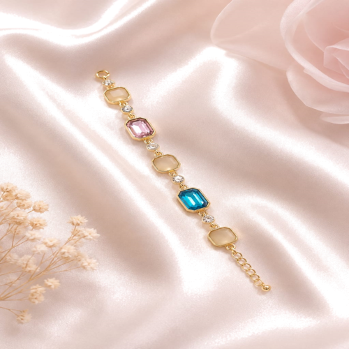 01BR0350 Multi-Color Emerald Cut Bracelet
