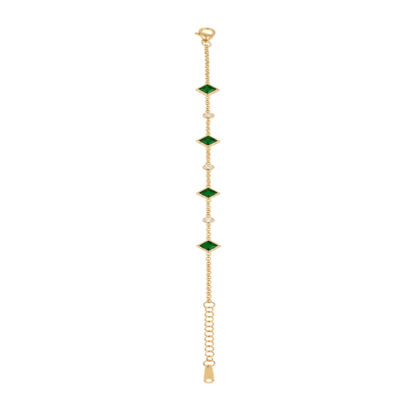 Emerald & Crystal Rhombus Bracelet