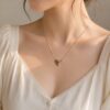 01CH0150(2) Mother-of-Pearl Heart Necklace