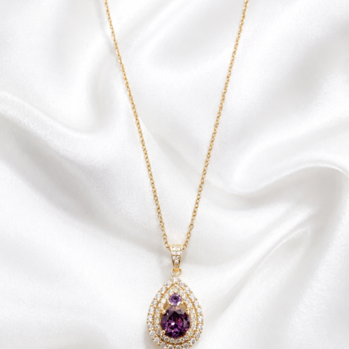 Amethyst Halo Necklace