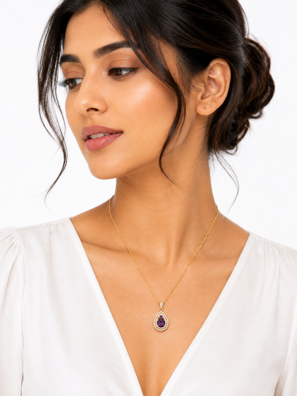 Amethyst Halo Necklace
