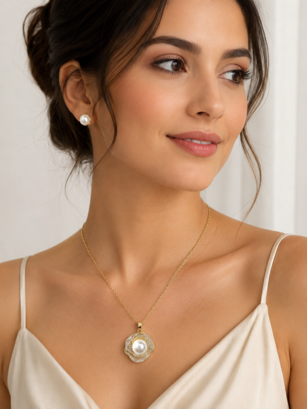 01CS0250(2) Classic Halo Pearl Set
