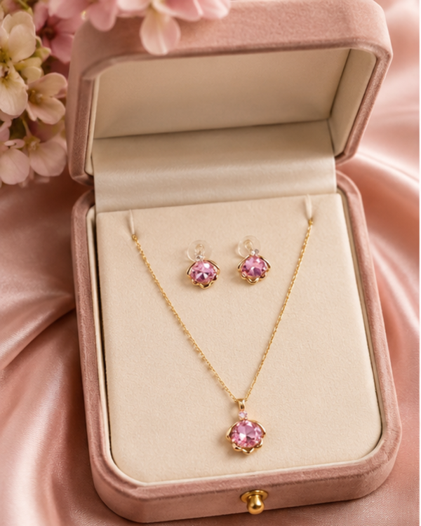 01CS0700 Pink Rose Quartz Style Set