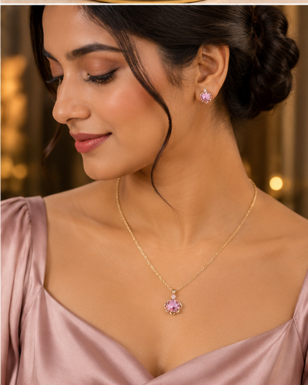 01CS0700(2) Pink Rose Quartz Style Set