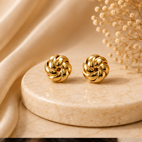 01ST0150 Polished Ribbon Knot Studs