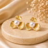 01ST0210 Botanical Pearl Petal Studs