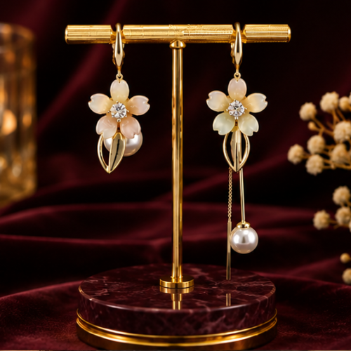 Mother-of-Pearl Floral Dangles