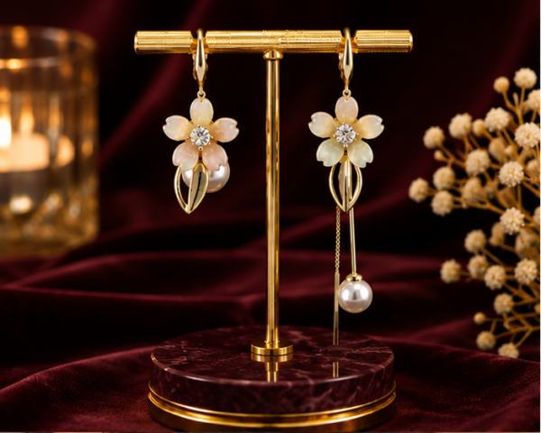 01ST0400 Mother-of-Pearl Floral Dangles