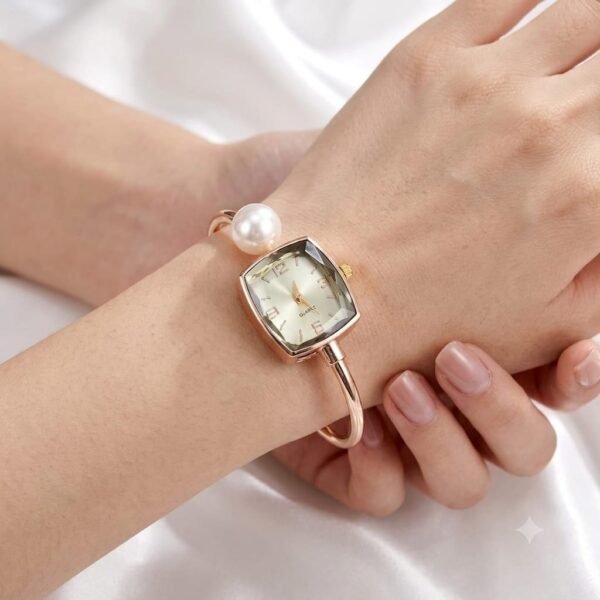Pearl Accent Bangle Watch