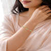 02BR0350(2) Pastel Gemstone Station Bracelet