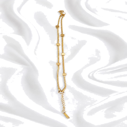 02BR0400 Golden Cube Snake Chain