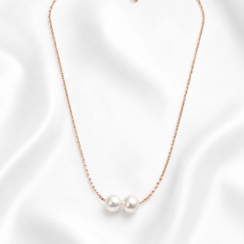 Double Pearl Drop Necklace