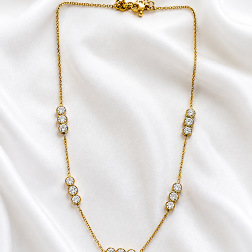 Triple Crystal Station Necklace