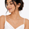 02CH0450(2) Triple Crystal Station Necklace