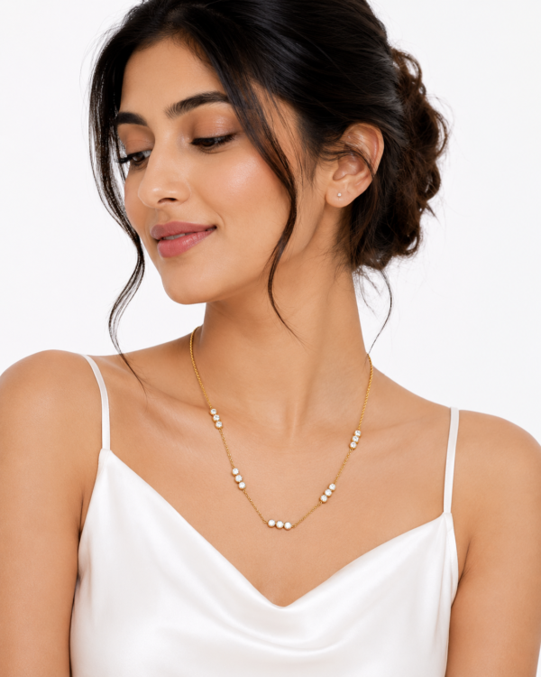 02CH0450(2) Triple Crystal Station Necklace