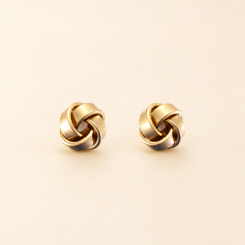 Golden Love Knot Studs