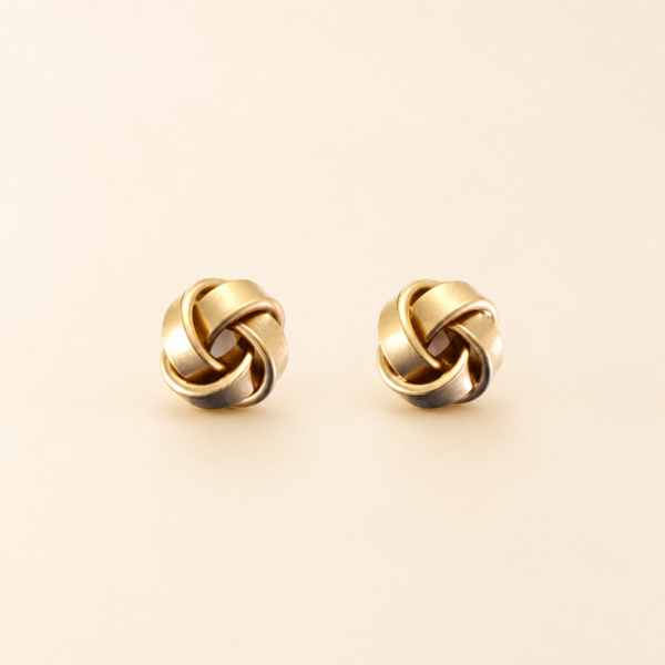 Golden Love Knot Studs