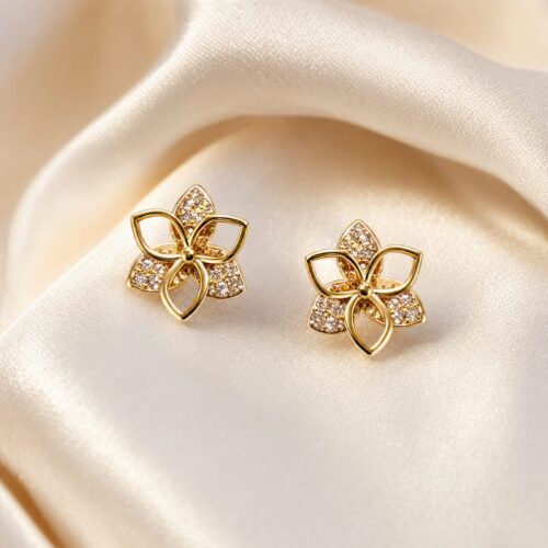 02ST0180 Pav? Crystal Floral Studs