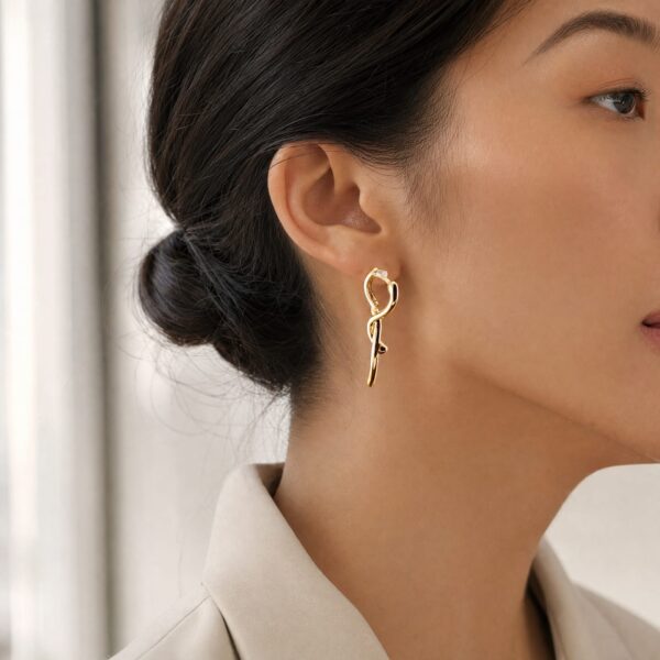 Organic Twisted Ribbon Studs