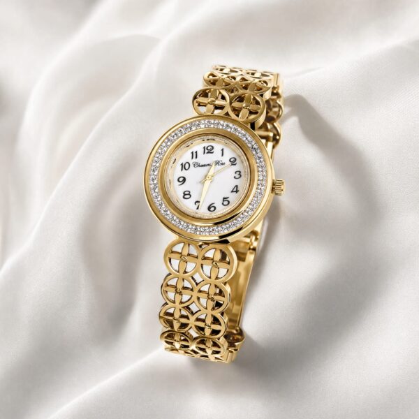 02WAT750 Gold Circular Lattice Watch