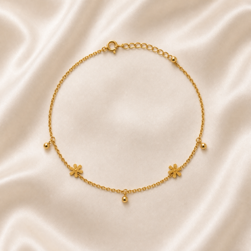 Winter Sparkle Snowflake Anklet