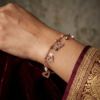 03BR0100(2) Heart & Crystal Charm Bracelet