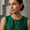 03CH0200(2) Geometric Link and Ball Drop Necklace