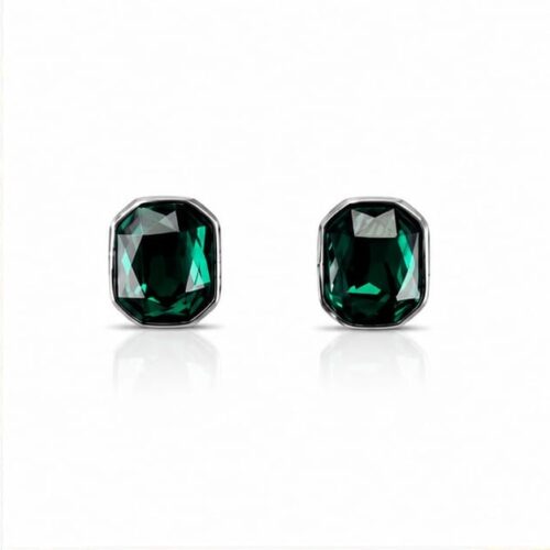 03ST0180 Emerald Cut Bezel Studs