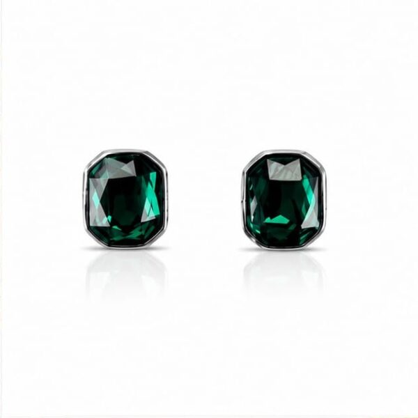 03ST0180 Emerald Cut Bezel Studs