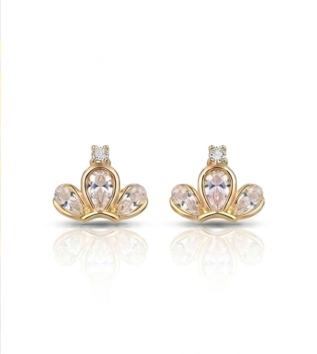 Peach Tiara Cluster Studs