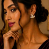 Peach Tiara Cluster Studs