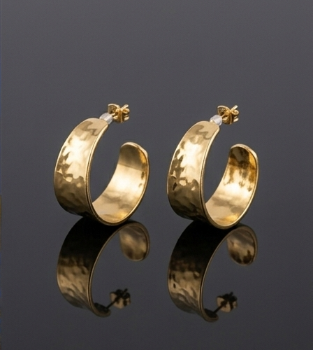 Hammered C-Shape Studs