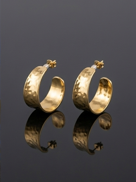 03ST0250 Hammered C-Shape Studs