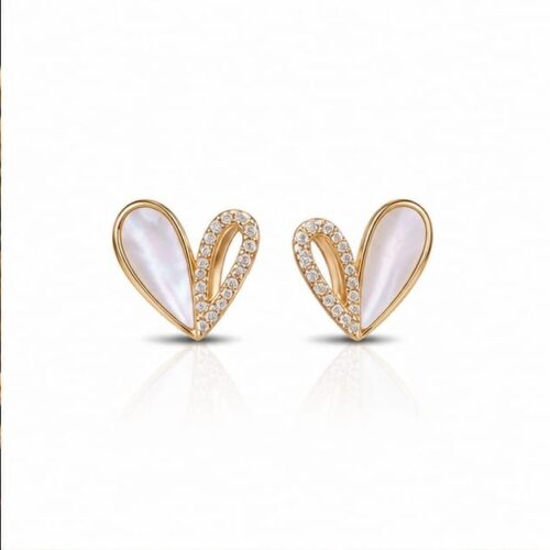 03ST0320 Mother-of-Pearl Split Heart Studs