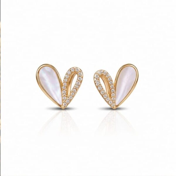 Mother-of-Pearl Split Heart Studs