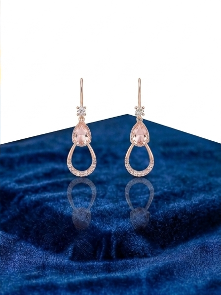 Peach Gemstone Halo Drops