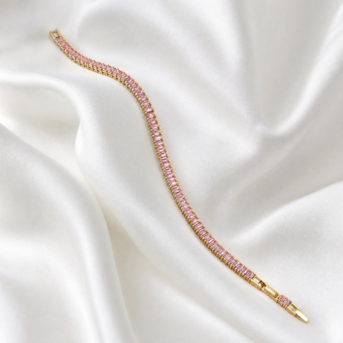Blush Pink Baguette Crystal Bracelet