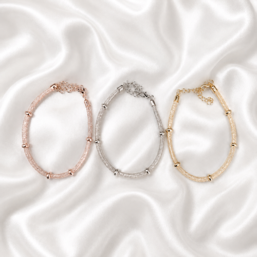 Tricolor Mesh Bracelet Set