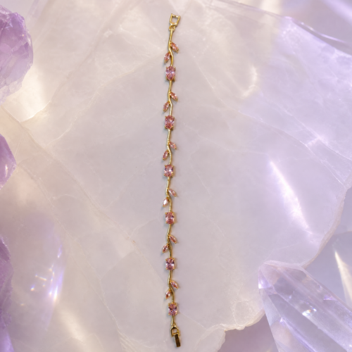 Blush Pink Leaf Vine Bracelet