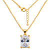 Emerald-Cut Clear Crystal Pendant Necklace