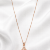 Pink Teardrop Halo Necklace