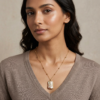 Pearly Pink Marbled Pendant Necklace