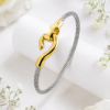 04KA0300 Nautical Two-Tone Cable Bangle