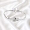 Iridescent Butterfly Silver Bangle