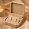 04ST0180 Double-Loop Pearl Drop Earrings