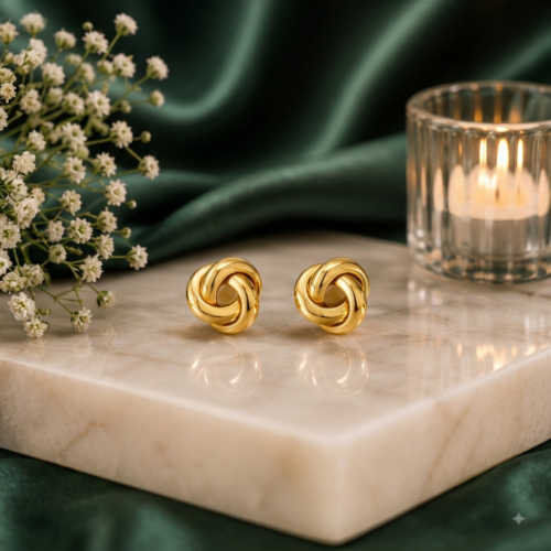 04ST0280 Interlocking Knot Stud Earrings