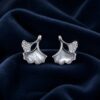 04ST0320 Mother-of-Pearl Ginkgo Studs