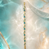 05BR0500 Aqua Blue Leaf Vine Bracelet