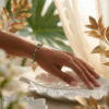 05BR0500(2) Aqua Blue Leaf Vine Bracelet